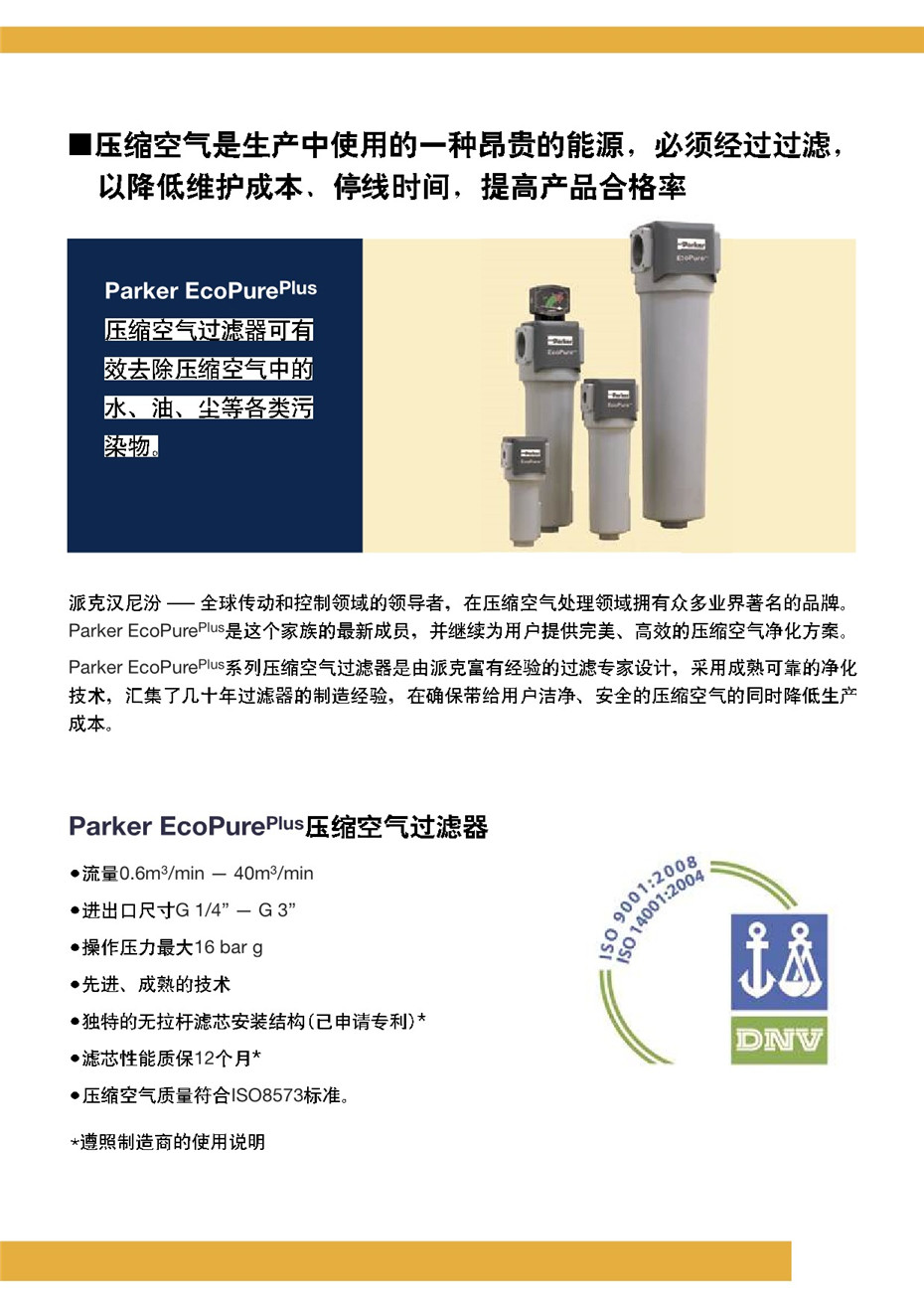 PARKER新款過濾器---ECOPURE